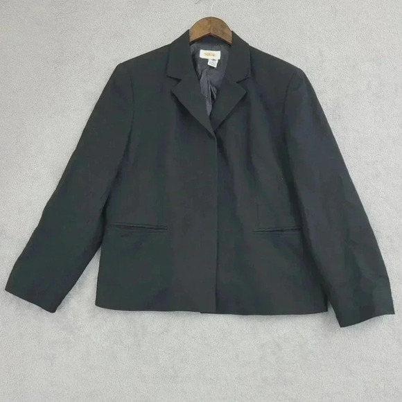 Talbots Womens Wool Blazer Jacket Black Size 16 5CT - Picture 1 of 8
